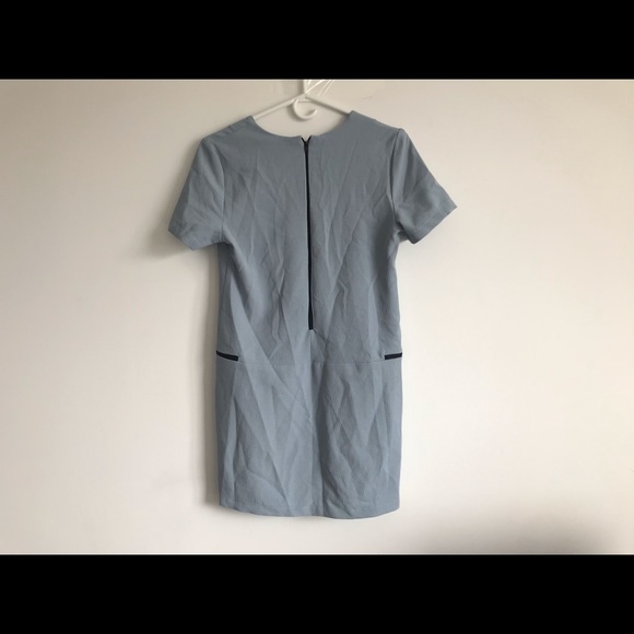 Powder Blue V Neck Tunic Dress with Zip - S/M - Picture 3 of 3